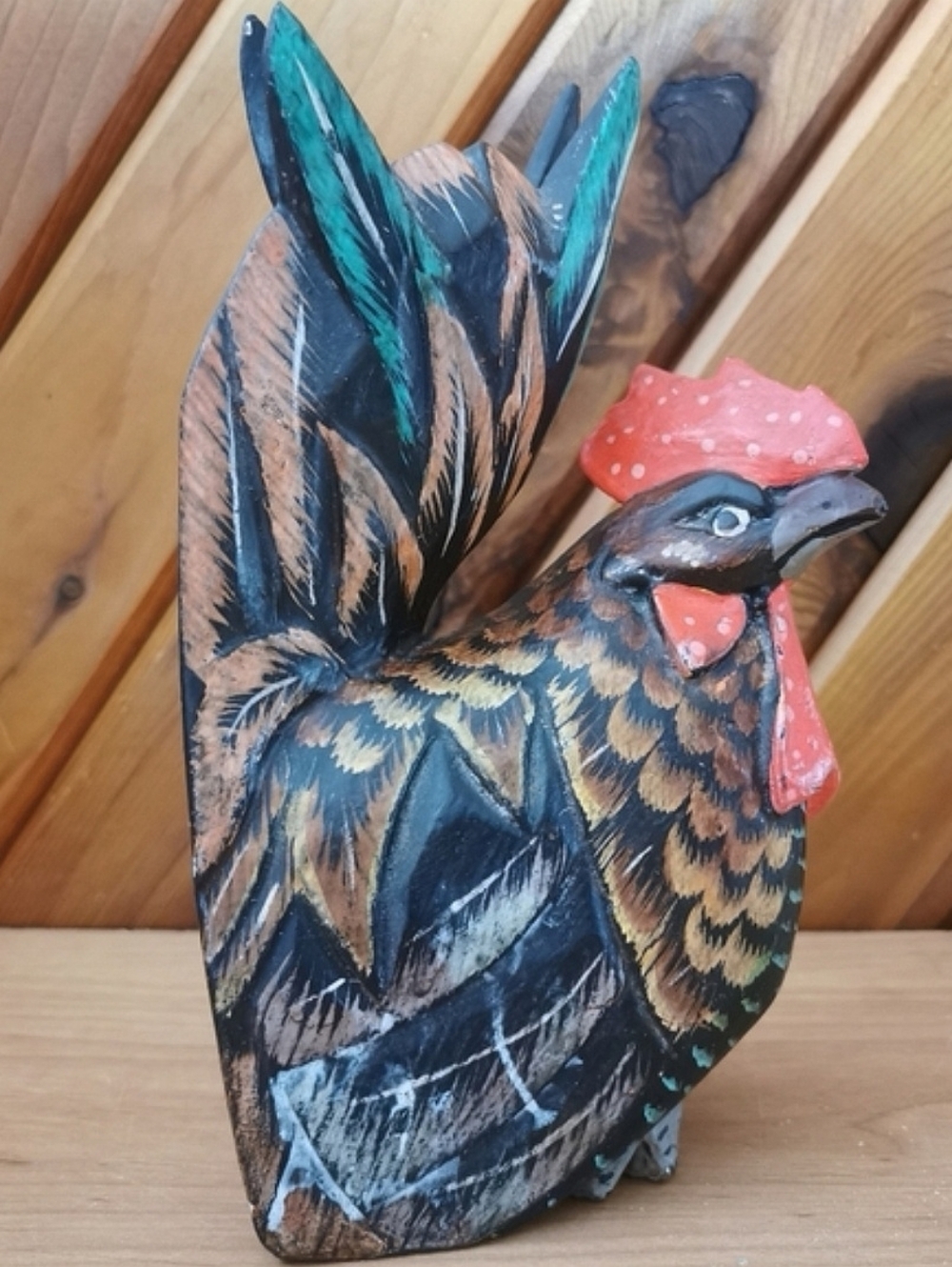 Vintage Wooden Handpainted  Rooster - Picture 7 of 7